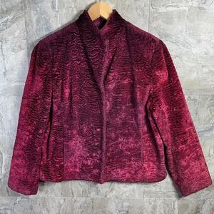 Burgundy Kate Hill velvet jacket Woman's Size 14 #velvetjacket
